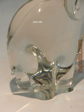 heavy clear glass elephant SOLD