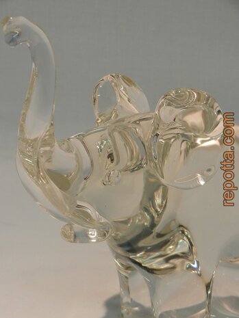 heavy clear glass elephant SOLD