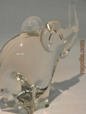 heavy clear glass elephant SOLD