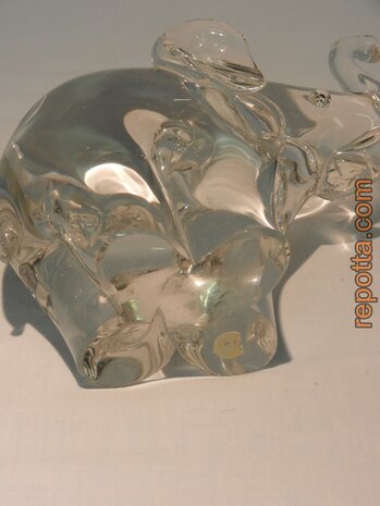 heavy clear glass elephant SOLD