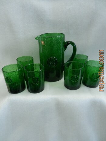 empoli vetro verde glass set with carafe SOLD