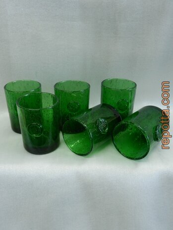 Rare Italian vintage emerald green glass set carafe and tumblers Bormi –  MediterraStyle