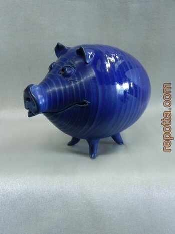 blaues vintage sparschwein VERKAUFT