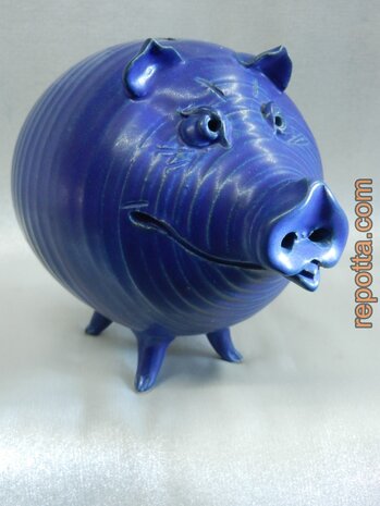 blue vintage piggy bank SOLD