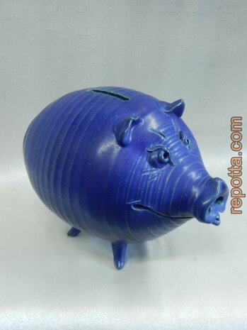 blue vintage piggy bank SOLD