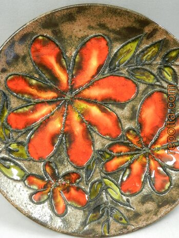 ruscha plate with colorful floral splendor