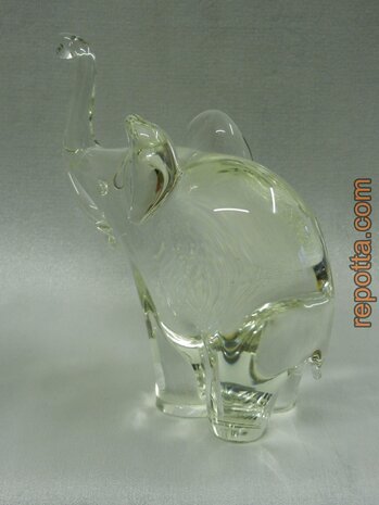 heavy clear glass elephant SOLD