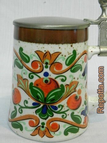 BMF ceramics beermug with tin lid SOLD