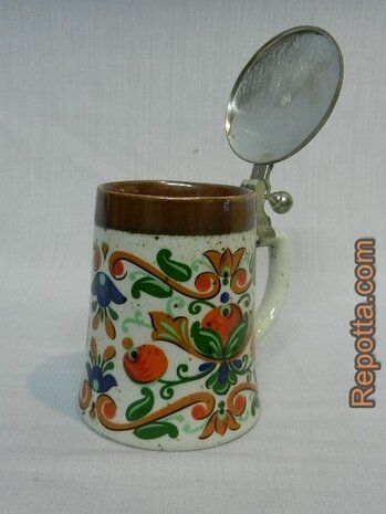 BMF ceramics beermug with tin lid SOLD