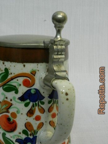BMF ceramics beermug with tin lid SOLD
