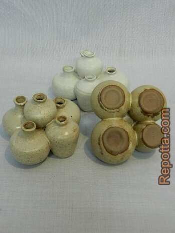 5 dicus shaped vases together SOLD