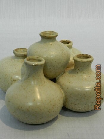 5 dicus shaped vases together SOLD