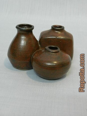 3 dicus shaped vases together SOLD