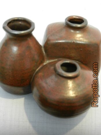 3 dicus shaped vases together SOLD