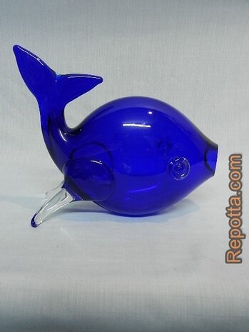 fish blue glass SOLD