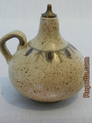 danish ceramic oil lamp