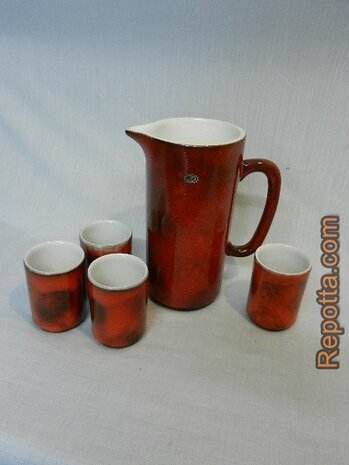 fritz van daalen jug with mugs SOLD