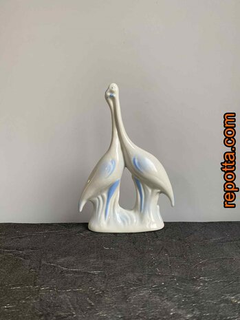 origineel Italiaanse creatie twee sierlijke kraanvogels 