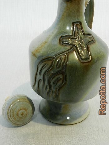 holy water jug with Chi Rho symbol SOLD