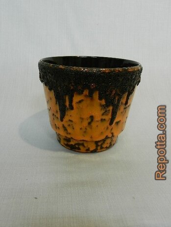 fohr orange fat lava flower pot SOLD