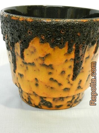 fohr orange fat lava flower pot SOLD