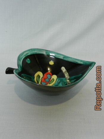 heart shaped bowl with parrot SOLD