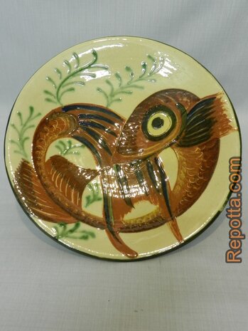 puigdemont spanish pottery brown fish SOLD