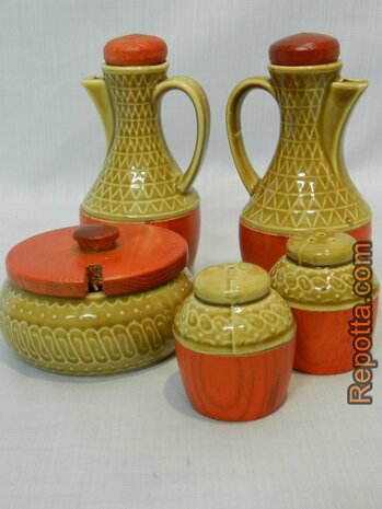 Danish 5 piece flavouring set 1970s SOLD