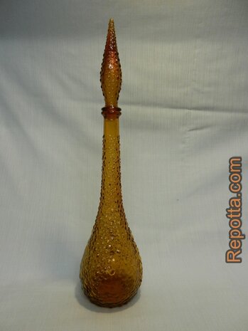 genie bottle amber hobnail styled glass SOLD
