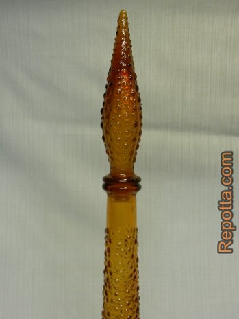 genie bottle amber hobnail styled glass SOLD