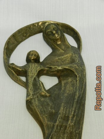 bronzen beeld moeder maria en kind VERKOCHT