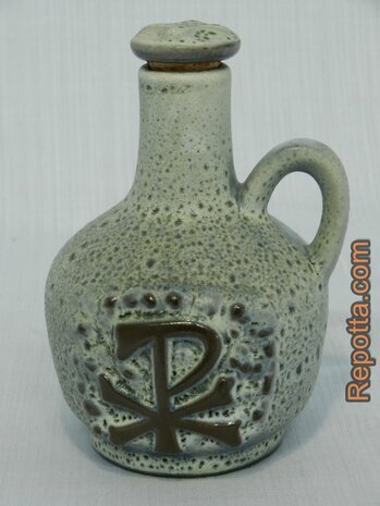 holy water jug with labarum symbol SOLD